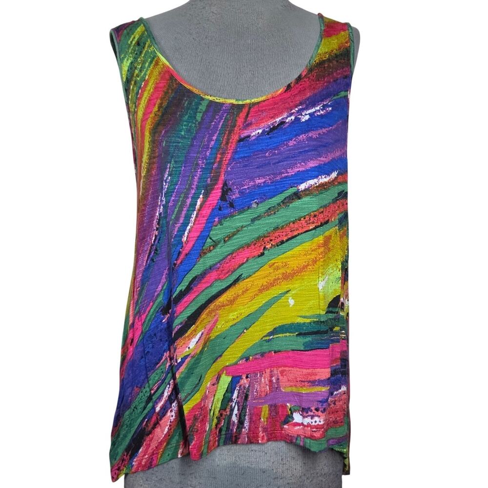 Bright Multi Color Cut Out Back Tank Size XL